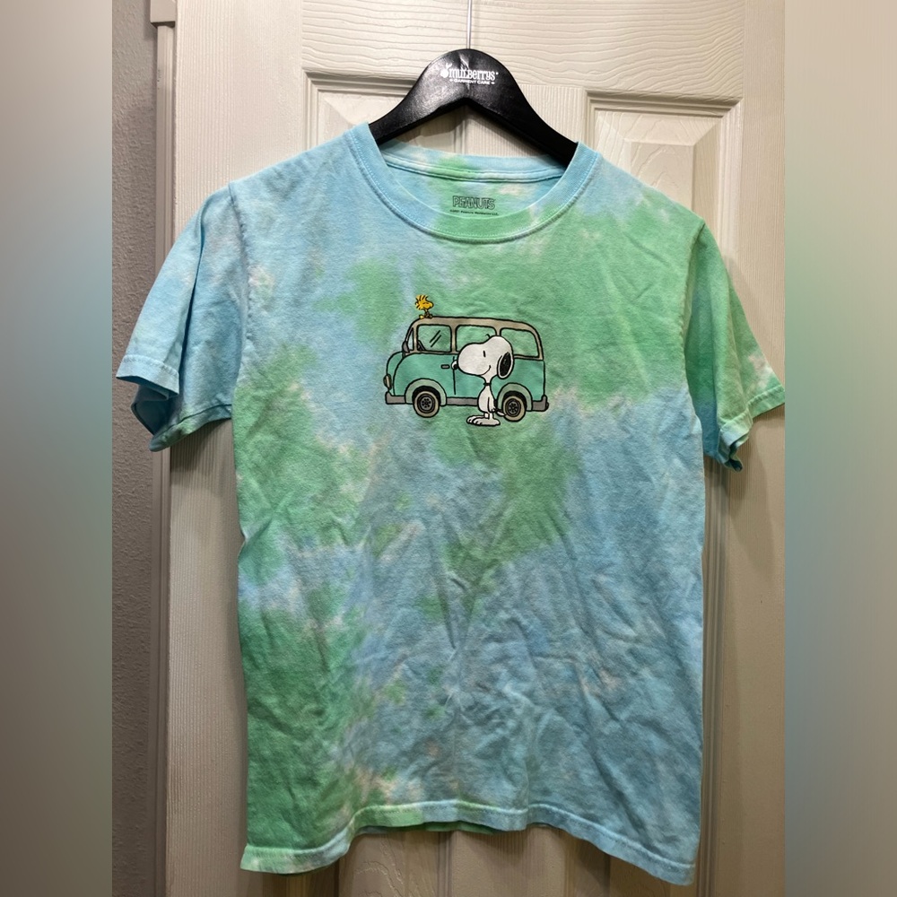 Snoopy Woodstock tie dye shirt